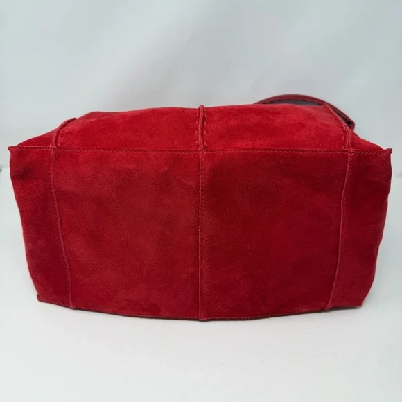 The Sak Los Feliz Large Tote Suede Leather Scarlet Red - Picture 6 of 12